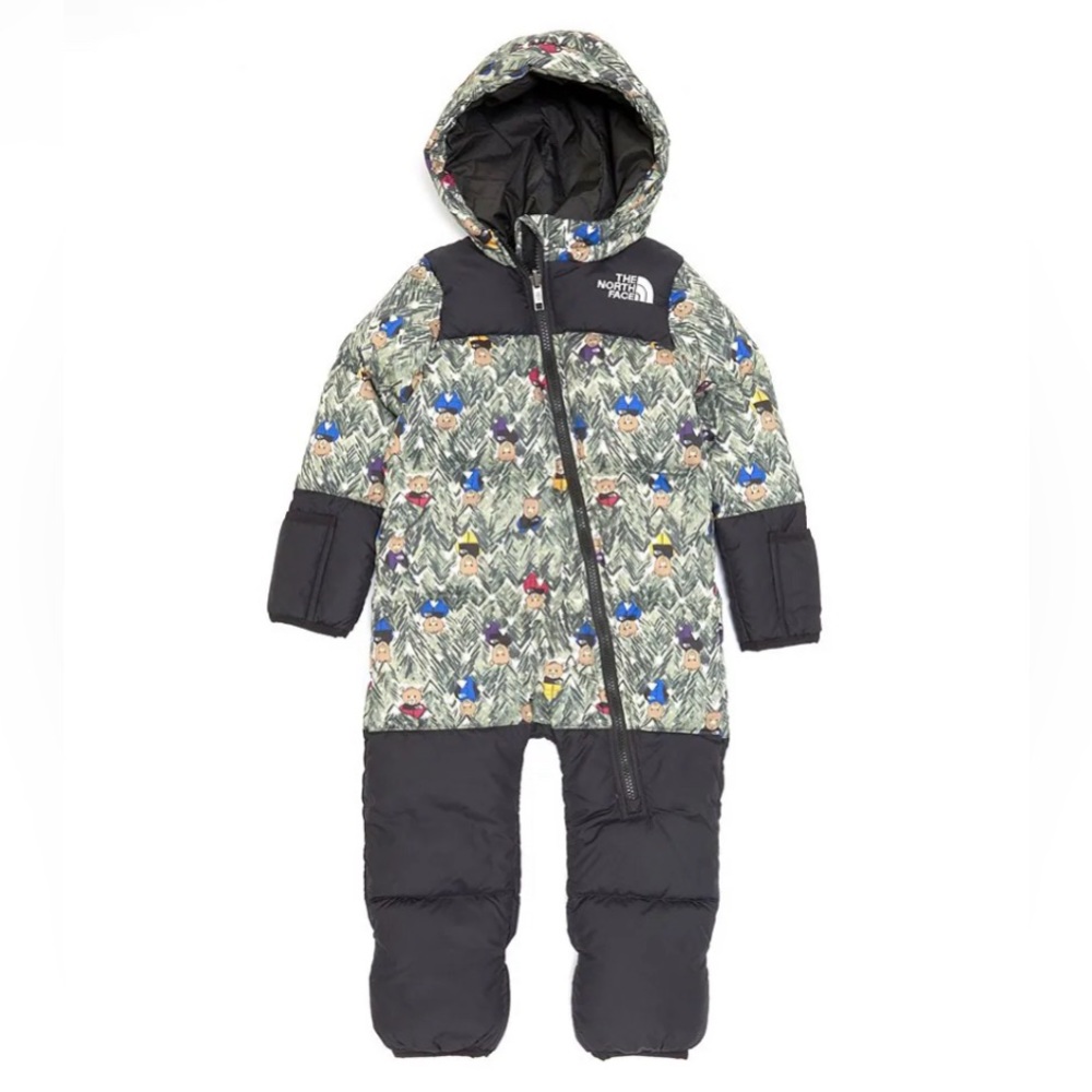 Baby 6-12 Months Long-Sleeve Retro Nuptse Bear Color Block Bunting Ski Snowsuit